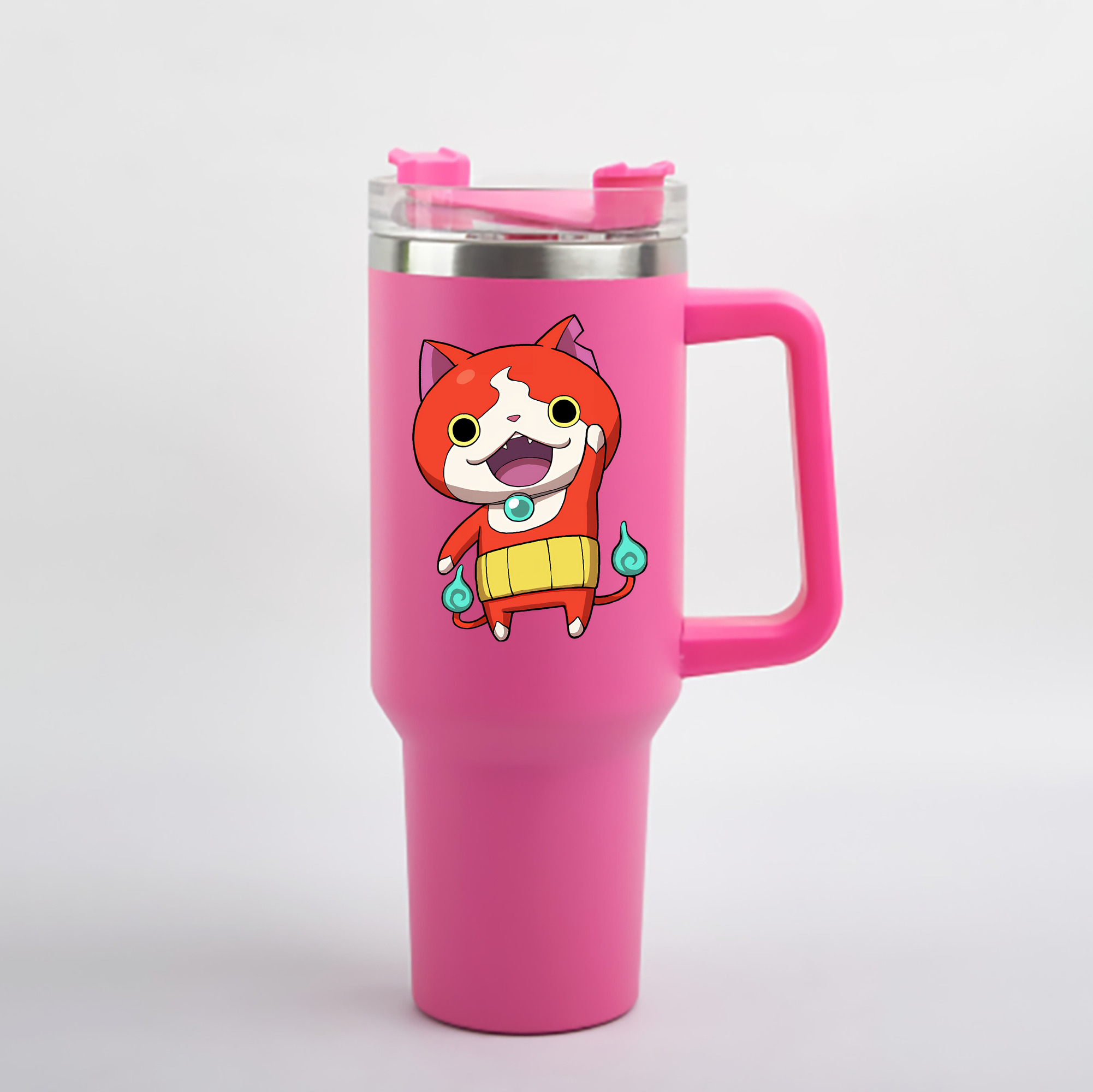 （画像用） 妖怪ウォッチ Yo-kai Watch 1200mL車用タンブラー - クリスタルステッカー（プラスチックストロー付き）